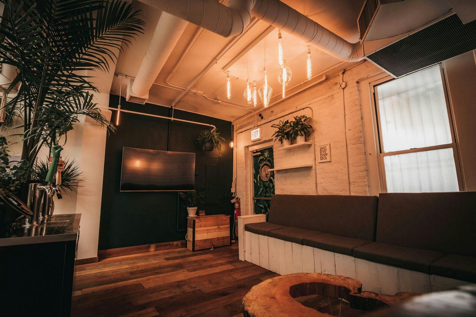 a room filled with furniture and a fire place